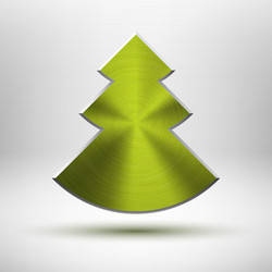 technology christmas tree icon with metal texture vector