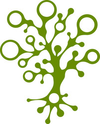 abstract tree with circle frames for your design vector image