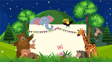 Zoo Animals Border Vector Images (over 1,400)