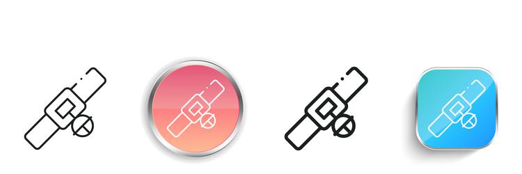 cat collar icon thin linear regular and button vector image