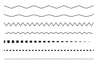 decorative line set various border styles dashed vector image