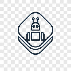 robot concept linear icon isolated on transparent vector image