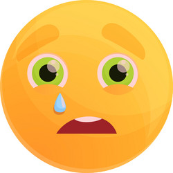 upset emoticon icon cartoon style vector