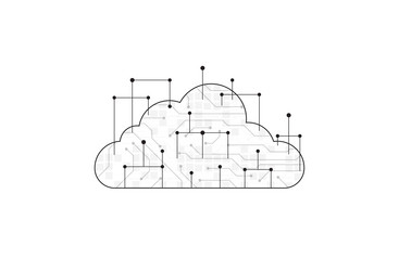 cloud networking computing concept design digital vector image