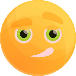 ironic emoticon icon cartoon style vector