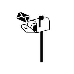 mailbox icon open mail symbol envelope flying vector image