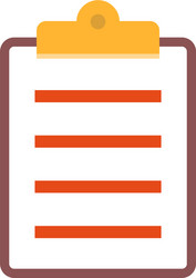 clipboard list flat multi color vector image
