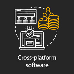 cross platform software development chalk concept vector image