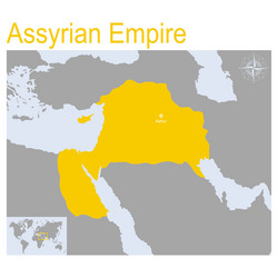 map assyrian empire vector