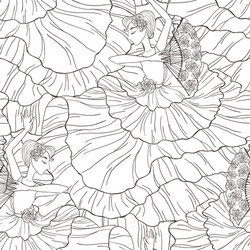 pattern with tango and flamenco dancers Vector Image