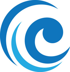 Round abstract wave water logo Royalty Free Vector Image