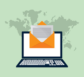 web messaging through computer image vector image