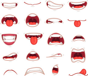 Funny mouths facial expressions cartoon lips Vector Image Funny mouths facial expressions cartoon lips Vector Image