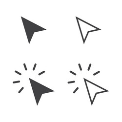 click icon set pointer arrow cursor vector image
