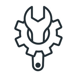 Icon with gear wheel and spanner vector