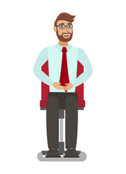 White collar worker in chair flat vector