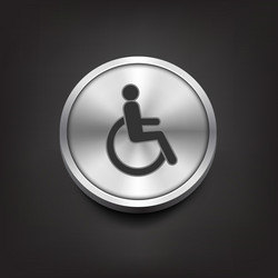 disabled icon on silver button vector