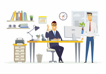 office scene - modern cartoon business vector