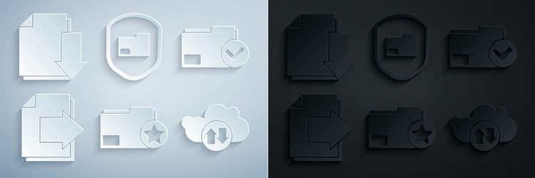 set document folder with star and check mark next vector image