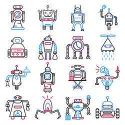 android robots set isolated on white machines vector