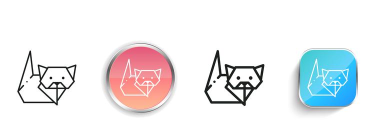 cat icon thin linear regular and button style vector image