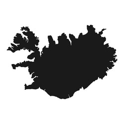 Iceland Map Silhouette Vector Image
