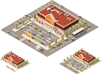 Isometric office building icon Royalty Free Vector Image