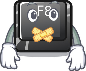 silent f8 button displayed on cartoon keyboard vector image