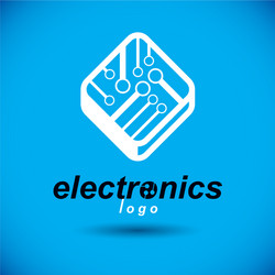 technology cpu design with square microprocessor vector image