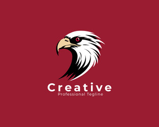 Eagle logo head falcon face Royalty Free Vector Image