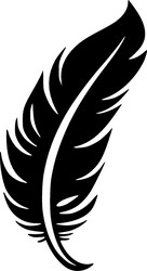 Feathers pen black icon silhouette logo goose Vector Image