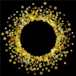 frame or border of random scatter snowflakes vector image