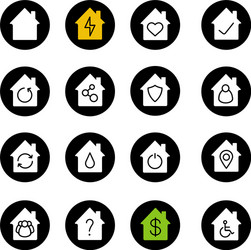 Houses glyph icons set vector