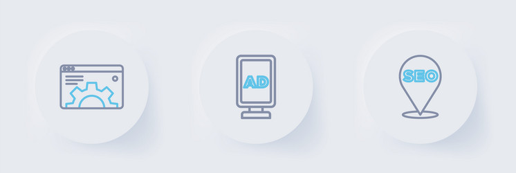 set line seo optimization advertising and browser vector image