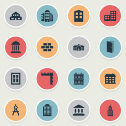 Set of 16 simple structure icons can be found vector