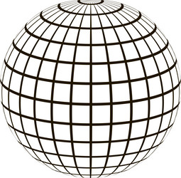 3d globe coordinate grid meridian parallel field vector image