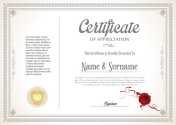 certificate or diploma retro vintage design Vector Image