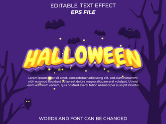 halloween editable text effect 3d font style use vector image