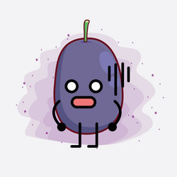 java plum fruit cute character with simple face vector image