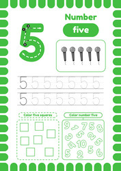 Preschool Number Activity Pages - Learn to Count vector image