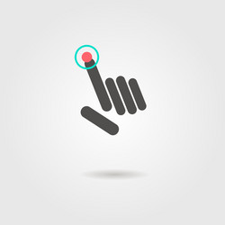 Abstract hand presses the button or click icon vector