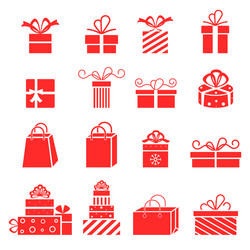 Gift Box Icons - Celebration Collection Vector Image