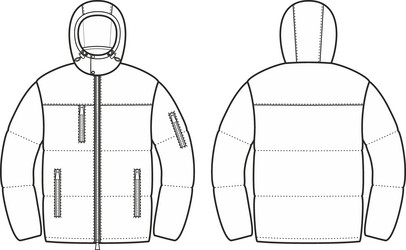 Mens winter quilted down jacket Royalty Free Vector Image