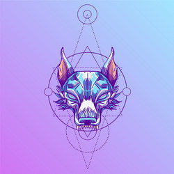 muzzle of a wolf is an for creating sketches vector image
