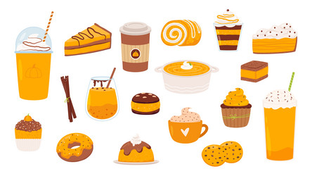Pumpkin Spice Fall Treats Vector Image