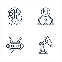 robotics line icons linear set quality vector image
