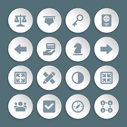 flat icons set paper and shadow effect vector image