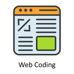 web coding fill outline icon design illust vector image