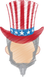 hand drawing uncle sam design vector