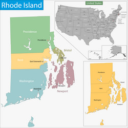 Rhode Island State In The United States Map Vector Image Rhode Island Map Vector 3274976 